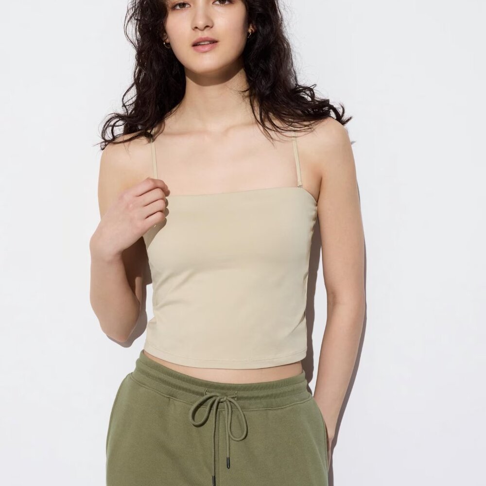 Uniqlo AIRism Tube Bra Top in Beige/Tan NWOT